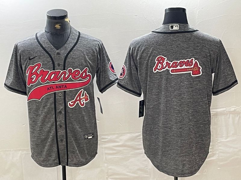 Men Atlanta Braves Blank Grey Jointly 2024 Nike MLB Jersey style 1->atlanta braves->MLB Jersey